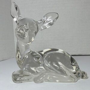 Fenton Clear Glass Deer Sculpture